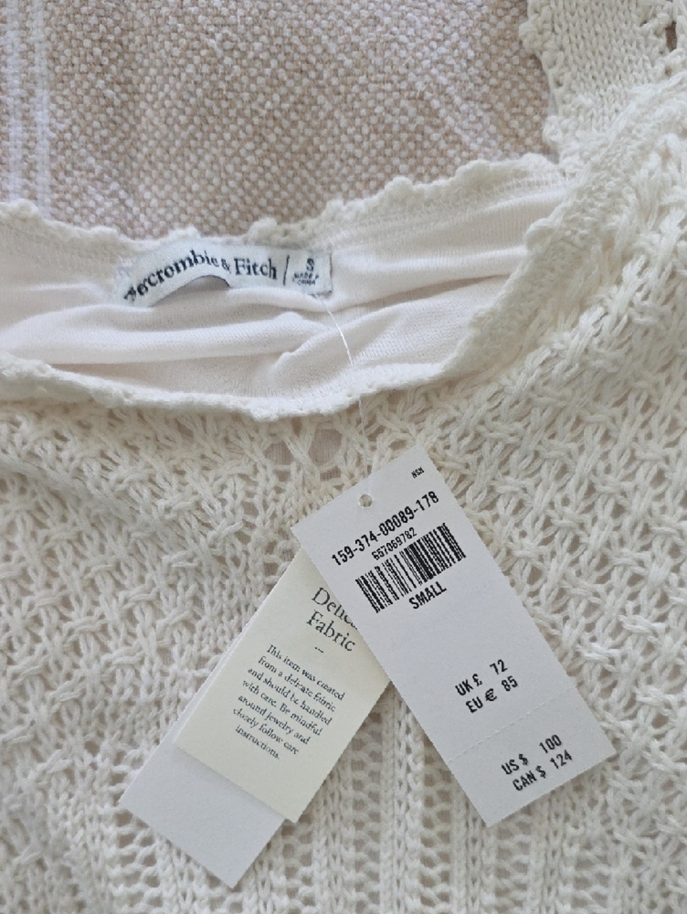 Abercrombie & Fitch Cream Crochet Mini Dress - Picture 3 of 5